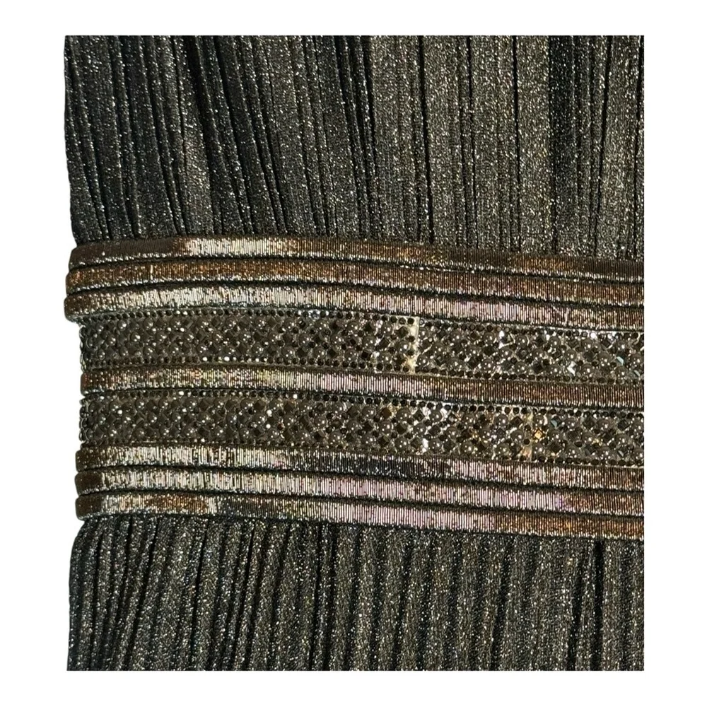 Mac Duggal Shimmering Pleated A-Line Gown in Black NWT - Picture 5 of 11